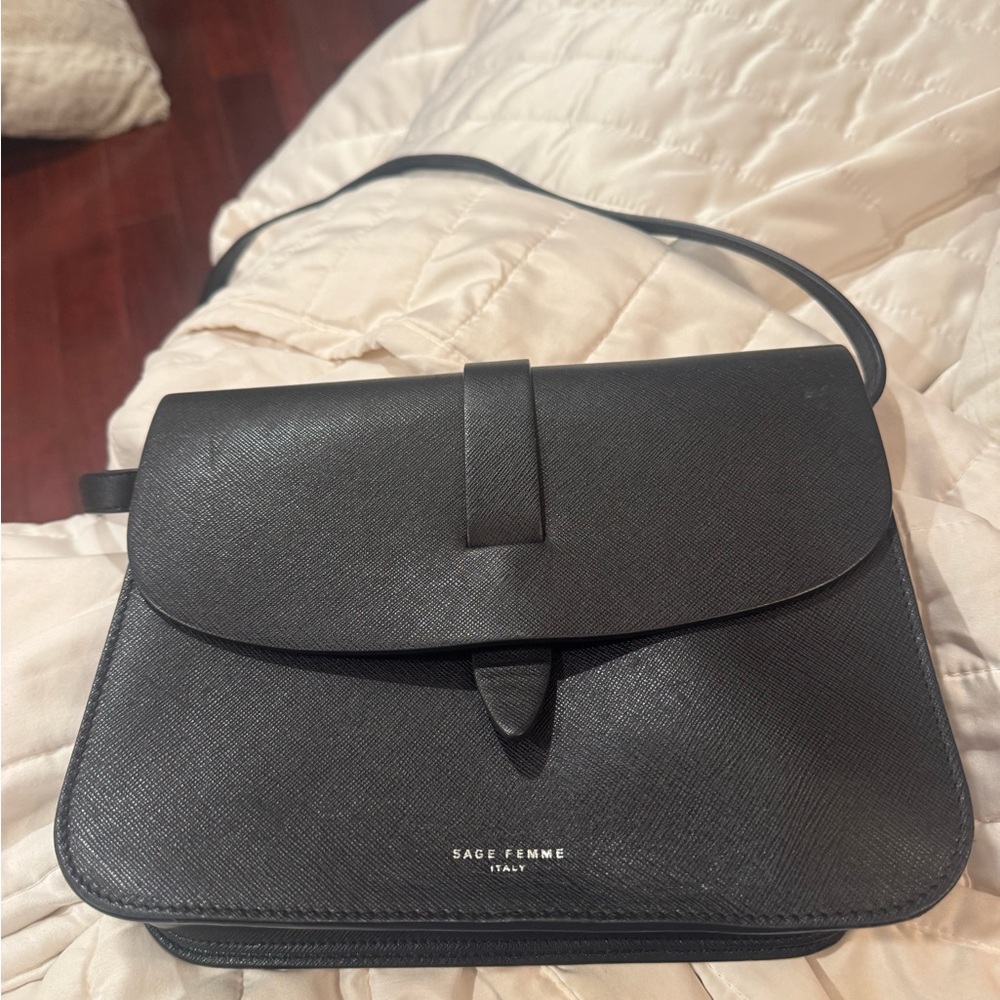 Black Leather Crossbody Bag